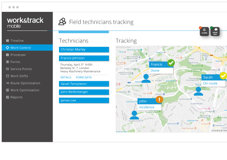 screenshot of Work&Track Mobile